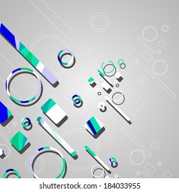 Colorful abstract circles background, dynamic illustration.