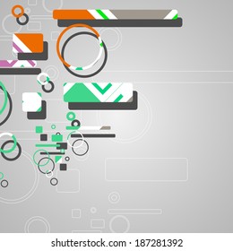 Colorful abstract circles background, dynamic illustration.