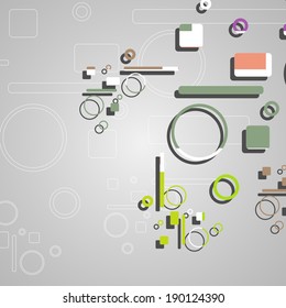 Colorful abstract circles background, dynamic illustration.