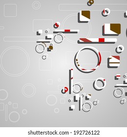 Colorful abstract circles background, dynamic illustration.