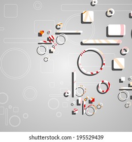 Colorful abstract circles background, dynamic illustration.