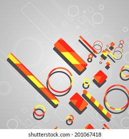 Colorful abstract circles background, dynamic illustration.