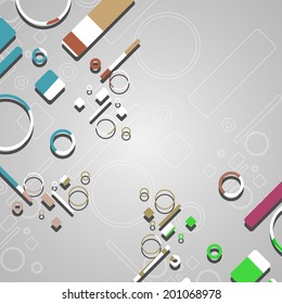 Colorful abstract circles background, dynamic illustration.