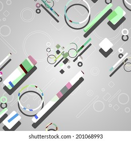 Colorful abstract circles background, dynamic illustration.