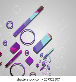 Colorful abstract circles background, dynamic illustration.