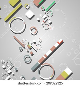 Colorful abstract circles background, dynamic illustration.