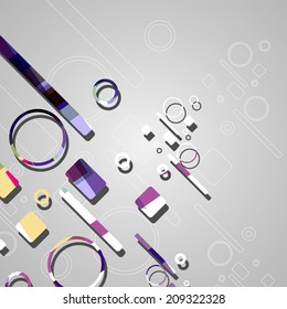 Colorful abstract circles background, dynamic illustration.