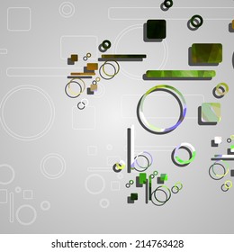 Colorful abstract circles background, dynamic illustration.