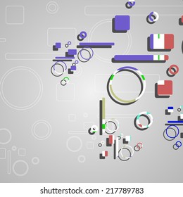 Colorful abstract circles background, dynamic illustration.