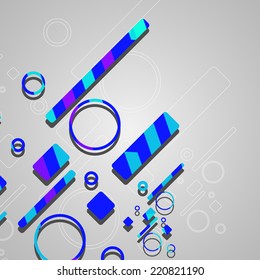 Colorful abstract circles background, dynamic illustration.