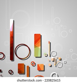 Colorful abstract circles background, dynamic illustration.