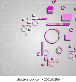 Colorful abstract circles background, dynamic illustration.