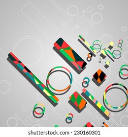 Colorful abstract circles background, dynamic illustration.