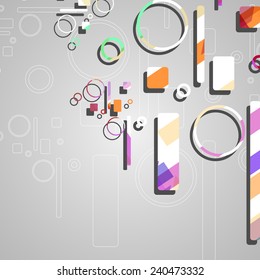 Colorful abstract circles background dynamic illustration.