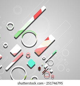 Colorful abstract circles background dynamic illustration.