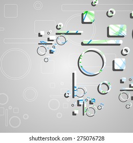 Colorful abstract circles background, dynamic illustration.