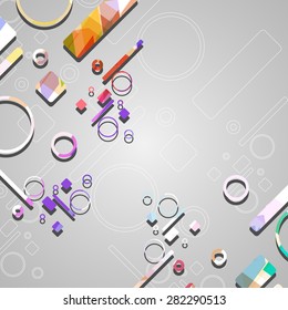 Colorful abstract circles background, dynamic illustration.