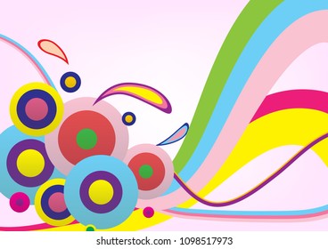 colorful abstract circles and lines vector background