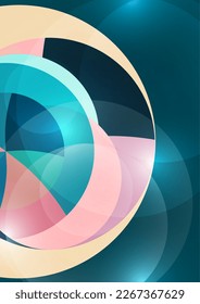 Colorful abstract circles, parts of a circle. Overlay circles. Fashion cover for poster, cover, banner, flyer, brochure. Vector illustration