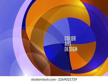 Colorful abstract circles, parts of a circle. Overlay circles. Fashion cover for poster, cover, banner, flyer, brochure. Vector illustration