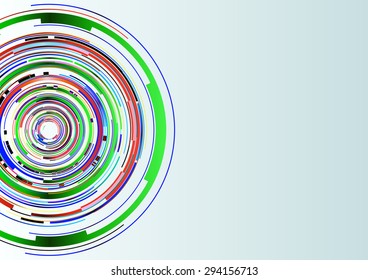 Colorful Abstract Circles Technology Background, Vector Illustration