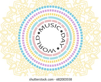colorful abstract circles with text inside world music day