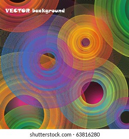 Colorful abstract circles. Vector background.