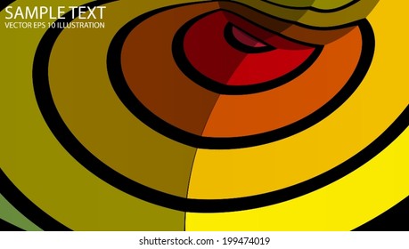 Colorful abstract circular background illustration - Vector stripes reflected background  template