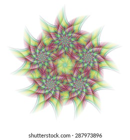 Colorful abstract circular fractal star design