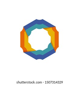 Colorful abstract circular logo design template