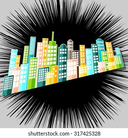 Colorful Abstract City Skyline Vector