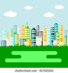 Colorful Abstract City Skyline Vector