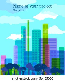 Colorful abstract city, vector illustration