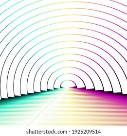 colorful abstract colored grid lines on white background