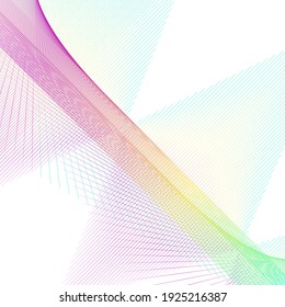 colorful abstract colored grid lines on white background