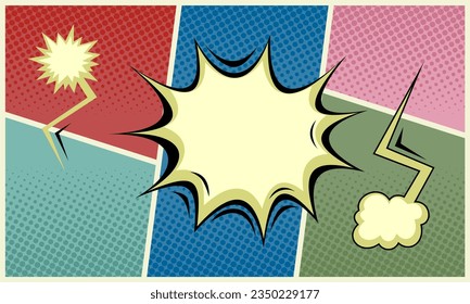 Colorful abstract comic template background