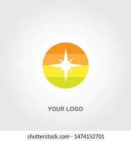 colorful abstract compass logo vector