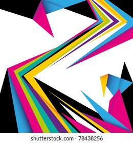 Colorful abstract composition with angular shapes. Vector illustration.