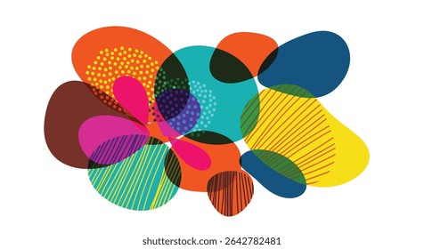Colorful Abstract Composition A Celebration of Organic Shapes and Bold Visual Harmony Unleashed