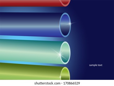 colorful abstract composition of color tubes