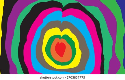 Fondo de patrón de círculos concéntricos abstractos coloridos