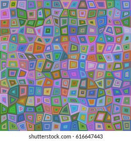 Colorful abstract concentric rectangle puzzle mosaic background