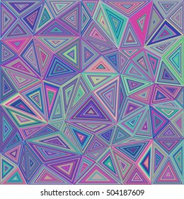 Colorful abstract concentric triangle mosaic background design