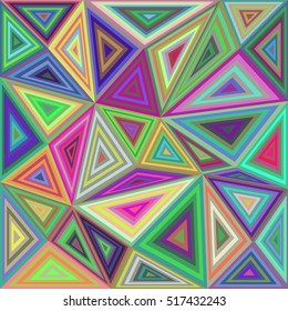 Colorful abstract concentric triangle mosaic background design