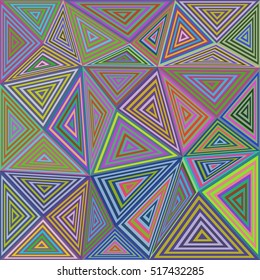 Colorful abstract concentric triangle mosaic background design