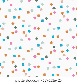 Colorful abstract confetti rectangles seamless pattern background.