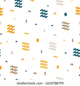 Colorful Abstract Confetti Vector Background Seamless Pattern