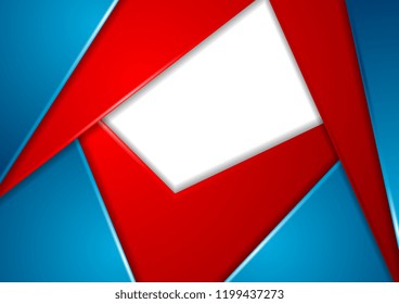 Colorful abstract corporate modern background. Blue and red contrast vector design