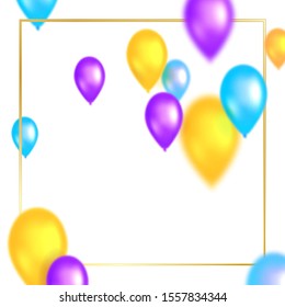 Colorful abstract cover design with flying balloons. Vector illustration