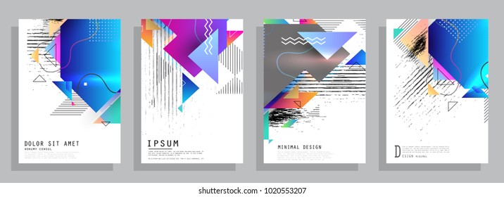 Colorful abstract cover design. Modern geometric style trends. Background for banner, card, poster, identity, web design.